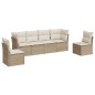 vidaXL Juego de sofás jardín con cojines 6 pzas ratán sintético beige vidaXL Juego de sofás jardín con cojines 6 pzas ratán sintético beige