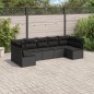 vidaXL Set de comedor de jardín 7 pzas y cojines ratán sintético negro vidaXL Set de comedor de jardín 7 pzas y cojines ratán sintético negro
