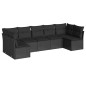 vidaXL Set de comedor de jardín 7 pzas y cojines ratán sintético negro vidaXL Set de comedor de jardín 7 pzas y cojines ratán sintético negro