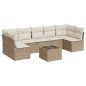vidaXL Juego de sofás de jardín con cojines beige 8 pzas ratán PE vidaXL Juego de sofás de jardín con cojines beige 8 pzas ratán PE