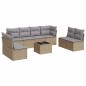 vidaXL Set de sofás de jardín 9 pzas con cojines ratán sintético beige vidaXL Set de sofás de jardín 9 pzas con cojines ratán sintético beige