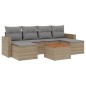 vidaXL Set sofás de jardín 7 piezas y cojines ratán sintético beige vidaXL Set sofás de jardín 7 piezas y cojines ratán sintético beige