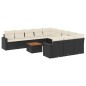 vidaXL Set de sofás de jardín 12 piezas cojines ratán sintético negro vidaXL Set de sofás de jardín 12 piezas cojines ratán sintético negro