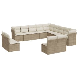 vidaXL Set de sofás de jardín 12 pzas y cojines ratán sintético marrón