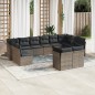 vidaXL Set de sofás de jardín 12 pzas con cojines ratán sintético gris vidaXL Set de sofás de jardín 12 pzas con cojines ratán sintético gris