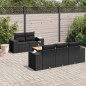 vidaXL Set de sofás de jardín 6 piezas y cojines ratán sintético negro