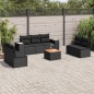 vidaXL Set de sofás de jardín 8 piezas y cojines ratán sintético negro vidaXL Set de sofás de jardín 8 piezas y cojines ratán sintético negro