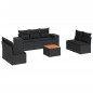 vidaXL Set de sofás de jardín 8 piezas y cojines ratán sintético negro vidaXL Set de sofás de jardín 8 piezas y cojines ratán sintético negro