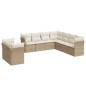 vidaXL Set de sofás de jardín 9 pzas con cojines ratán sintético beige vidaXL Set de sofás de jardín 9 pzas con cojines ratán sintético beige