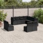 vidaXL Set de sofás de jardín 11 pzas y cojines ratán sintético negro vidaXL Set de sofás de jardín 11 pzas y cojines ratán sintético negro