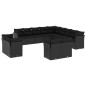 vidaXL Set de sofás de jardín y cojines 13 pzas ratán sintético negro vidaXL Set de sofás de jardín y cojines 13 pzas ratán sintético negro