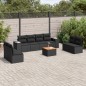 vidaXL Set de sofás de jardín 8 piezas y cojines ratán sintético negro vidaXL Set de sofás de jardín 8 piezas y cojines ratán sintético negro