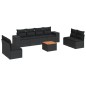 vidaXL Set de sofás de jardín 8 piezas y cojines ratán sintético negro vidaXL Set de sofás de jardín 8 piezas y cojines ratán sintético negro
