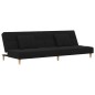 vidaXL Sofá cama de 2 plazas con dos almohadas tela negro vidaXL Sofá cama de 2 plazas con dos almohadas tela negro