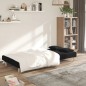vidaXL Sofá cama de 2 plazas con dos almohadas tela negro vidaXL Sofá cama de 2 plazas con dos almohadas tela negro