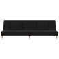 vidaXL Sofá cama de 2 plazas con dos almohadas tela negro vidaXL Sofá cama de 2 plazas con dos almohadas tela negro