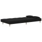 vidaXL Sofá cama de 2 plazas con dos almohadas tela negro vidaXL Sofá cama de 2 plazas con dos almohadas tela negro