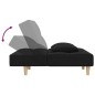 vidaXL Sofá cama de 2 plazas con dos almohadas tela negro vidaXL Sofá cama de 2 plazas con dos almohadas tela negro