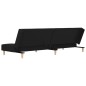 vidaXL Sofá cama de 2 plazas con dos almohadas tela negro vidaXL Sofá cama de 2 plazas con dos almohadas tela negro