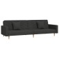 vidaXL Sofá cama de 2 plazas con dos almohadas tela negro vidaXL Sofá cama de 2 plazas con dos almohadas tela negro
