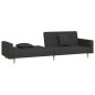 vidaXL Sofá cama de 2 plazas con dos almohadas tela negro vidaXL Sofá cama de 2 plazas con dos almohadas tela negro