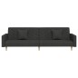 vidaXL Sofá cama de 2 plazas con dos almohadas tela negro vidaXL Sofá cama de 2 plazas con dos almohadas tela negro