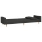 vidaXL Sofá cama de 2 plazas con dos almohadas tela negro vidaXL Sofá cama de 2 plazas con dos almohadas tela negro
