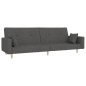 vidaXL Sofá cama de 2 plazas con dos almohadas tela gris oscuro vidaXL Sofá cama de 2 plazas con dos almohadas tela gris oscuro
