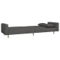 vidaXL Sofá cama de 2 plazas con dos almohadas tela gris oscuro vidaXL Sofá cama de 2 plazas con dos almohadas tela gris oscuro