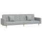 vidaXL Sofá cama de 2 plazas con dos almohadas tela gris claro vidaXL Sofá cama de 2 plazas con dos almohadas tela gris claro