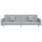 vidaXL Sofá cama de 2 plazas con dos almohadas tela gris claro vidaXL Sofá cama de 2 plazas con dos almohadas tela gris claro
