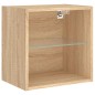 vidaXL Muebles de TV de pared con luces LED 6 piezas roble sonoma