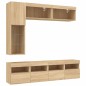 vidaXL Muebles de TV de pared con luces LED 7 piezas roble sonoma vidaXL Muebles de TV de pared con luces LED 7 piezas roble sonoma