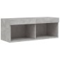 vidaXL Muebles de TV de pared con luces LED 8 piezas gris hormigón vidaXL Muebles de TV de pared con luces LED 8 piezas gris hormigón