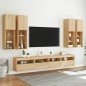 vidaXL Muebles de TV de pared con luces LED 7 piezas roble sonoma vidaXL Muebles de TV de pared con luces LED 7 piezas roble sonoma