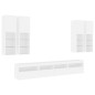 vidaXL Muebles de TV de pared con luces LED 7 piezas blanco