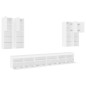 vidaXL Mueble de pared de TV con luces LED 7 piezas blanco