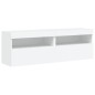 vidaXL Mueble de pared de TV con luces LED 7 piezas blanco