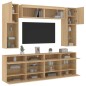 vidaXL Muebles de TV de pared con luces LED 6 piezas roble sonoma