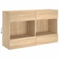 vidaXL Muebles de TV de pared con luces LED 6 piezas roble sonoma