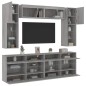 vidaXL Muebles de TV de pared con luces LED 6 piezas gris sonoma vidaXL Muebles de TV de pared con luces LED 6 piezas gris sonoma