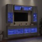 vidaXL Muebles de TV de pared con luces LED 6 piezas gris sonoma vidaXL Muebles de TV de pared con luces LED 6 piezas gris sonoma