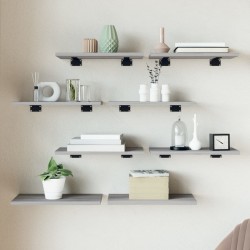 vidaXL Estantes pared 2 uds madera ingeniería gris Sonoma 40x20x1,5 cm