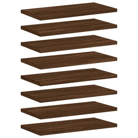 vidaXL Estantes pared 8uds madera ingeniería roble marrón 40x20x1,5 cm