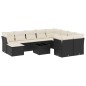 vidaXL Set de sofás de jardín 11 pzas y cojines ratán sintético negro vidaXL Set de sofás de jardín 11 pzas y cojines ratán sintético negro
