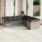 vidaXL Set de sofás de jardín 11 pzas y cojines ratán sintético gris vidaXL Set de sofás de jardín 11 pzas y cojines ratán sintético gris