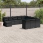 vidaXL Set de sofás de jardín 12 piezas cojines ratán sintético negro vidaXL Set de sofás de jardín 12 piezas cojines ratán sintético negro