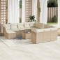 vidaXL Set sofás de jardín con cojines 13 pzas ratán sintético beige vidaXL Set sofás de jardín con cojines 13 pzas ratán sintético beige