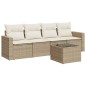 vidaXL Juego de sofás jardín con cojines 5 pzas ratán sintético beige vidaXL Juego de sofás jardín con cojines 5 pzas ratán sintético beige