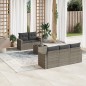 vidaXL Set de muebles de jardín 6 pzas y cojines ratán sintético gris vidaXL Set de muebles de jardín 6 pzas y cojines ratán sintético gris